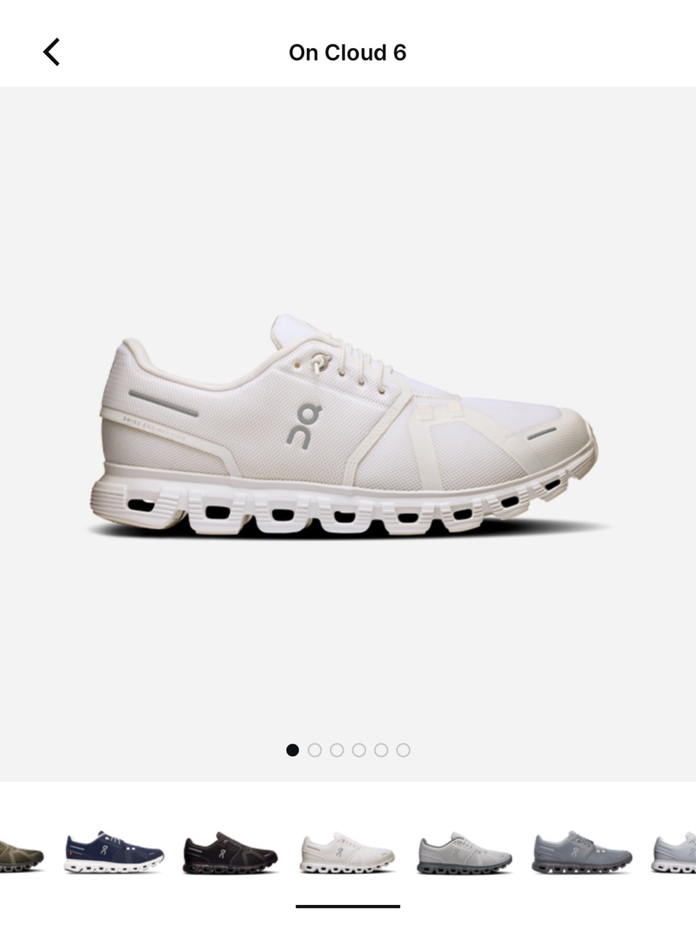 On Cloud 6 Men's Running Shoes — White